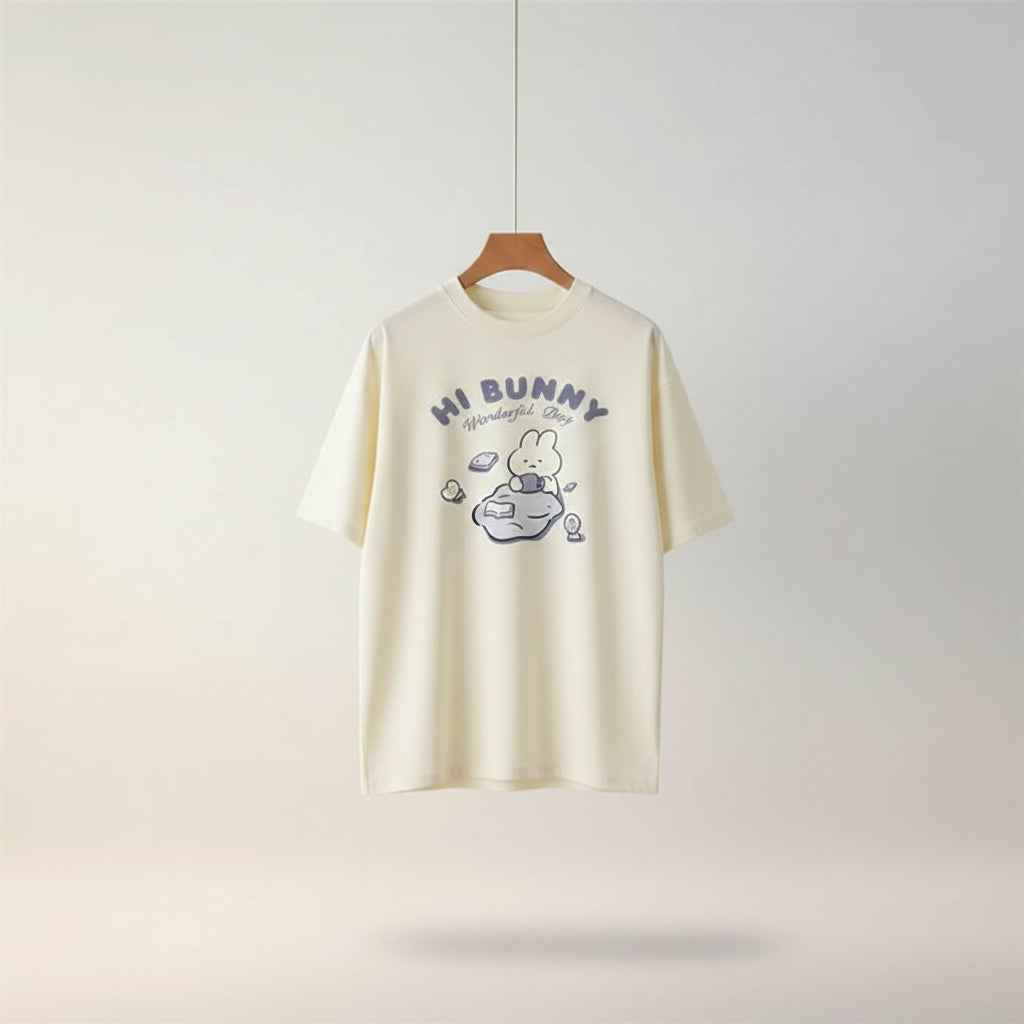 American Retro Oversize Short Sleeved T-Shirt and Japanese - Vusy Kawaii Shop
