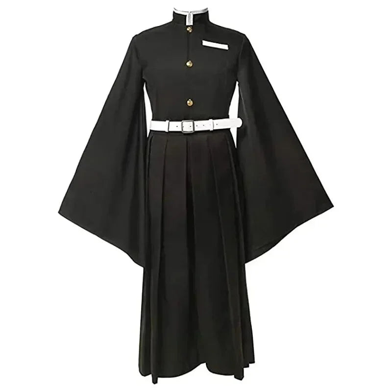 Muichiro Tokito Demon Slayer uniform cosplay on mannequin, front view