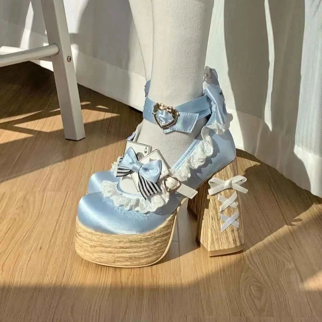 Ele Sweet Lolita High Heels Ultra High Waterproof Platform Cute Girls oes Faionable Comfortable Loers