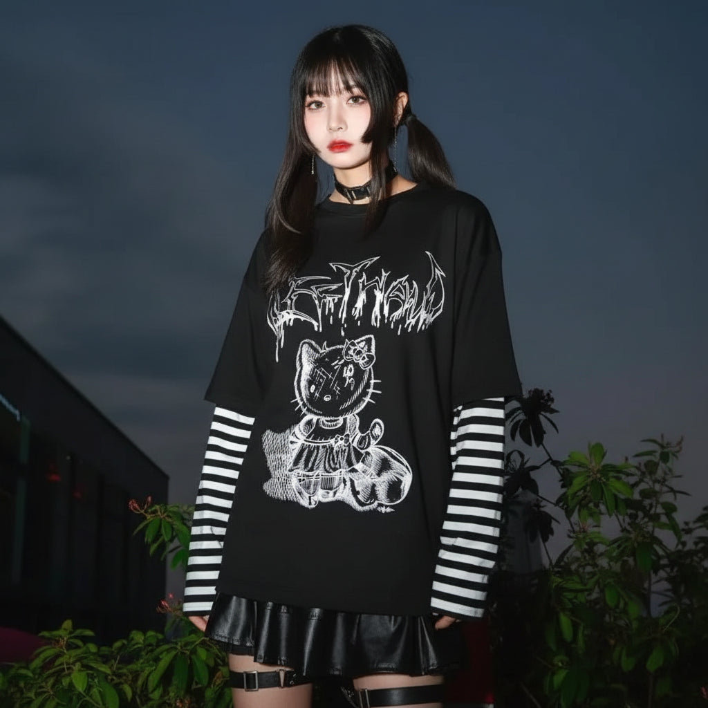 Kawaii Hello Kitty Cute Japanese Korean Tops T Shirt Fashion - Vusy Kawaii Shop