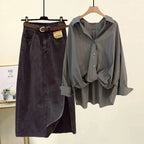 Spring Summer in Matching Set Casual Long-Sleeve Shirt - Vusy Kawaii Shop