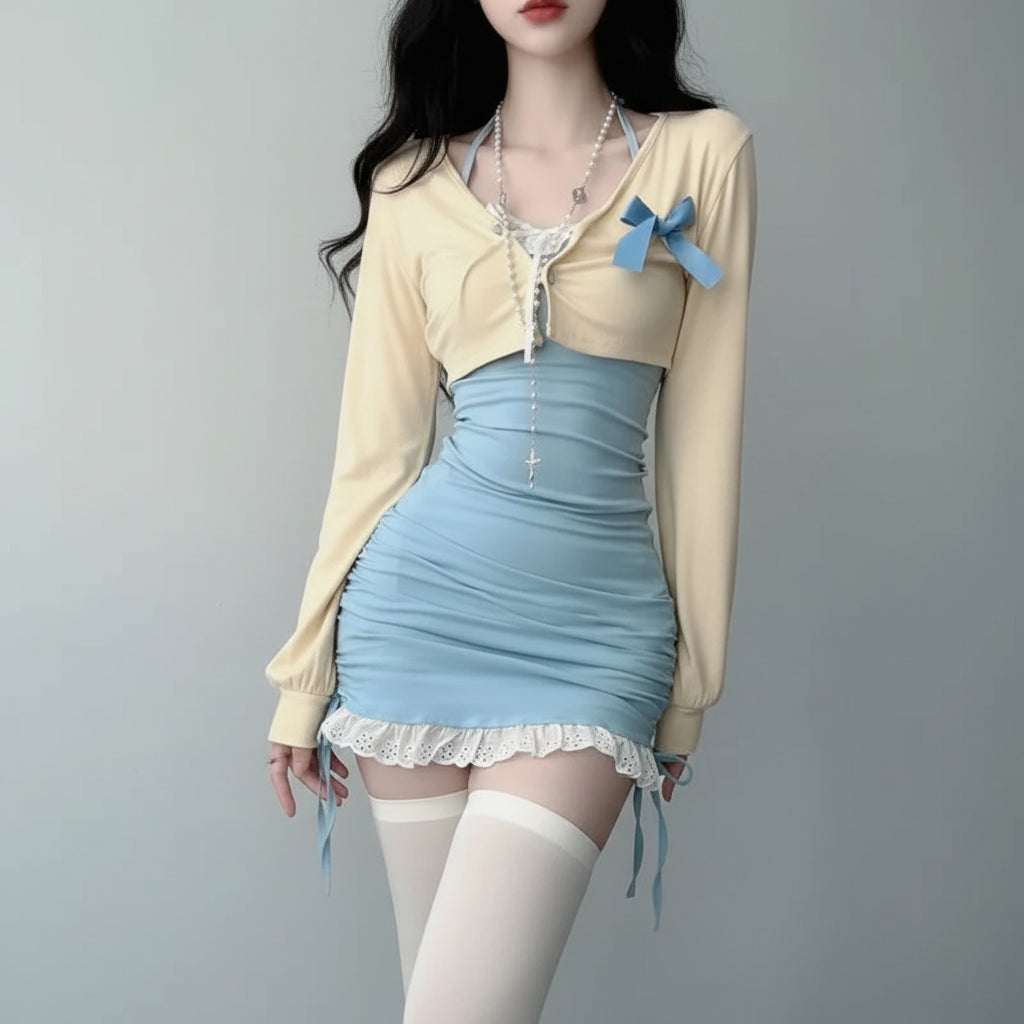 Summer Sexy Slim Waist Bodycon Halter Dress and Sweet Long - Vusy Kawaii Shop