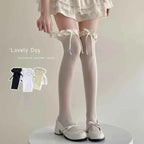 Women Korean Girls JK Silk Sock Fashion Heart Bowknot Calf Sock for Children Kids Summer JK Thin Soft Breathable Kids Stockings