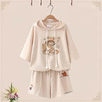 Summer Short Sleeve Sports Suit Cute Bear T-Shirt Japanese - Vusy Kawaii Shop