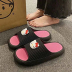 Sanrios Hello Kittys Slippers Soft Flat Shoes Women Cartoon Cute Home Slipper Anti Slip Female Summer Sweet Sandals Casual Shoes
