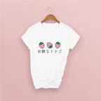 Fresh Strawberries Japanese Aesthetic T-Shirt Harajuku - Vusy Kawaii Shop
