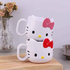 Kawaii Sanrio Anime Water Cup Cute Hello Kitty Breakfast Milk Cup Sweet Cartoon Fashion Versatile Plastic Mug Cup Gifts for Girl