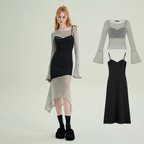 Fashionable Avant-Garde Design False Two-Piece Patchwork - Vusy Kawaii Shop