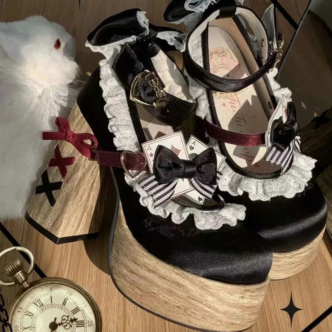 Ele Sweet Lolita High Heels Ultra High Waterproof Platform Cute Girls oes Faionable Comfortable Loers