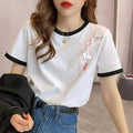Women Summer Chinese Style Panda Print T Shirts Lady