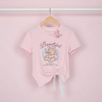 Sweetheart Bear Printed Soft Girl Slimming Crop Top Women - Vusy Kawaii Shop