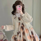 Kawaii Lolita Style Knitted Cardigan Women Sweet V-Neck - Vusy Kawaii Shop
