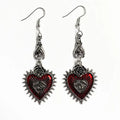 Goth Evil Eye Heart Earrings