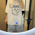 Kawaii Sanrio Chiikawa Nightwear Summer Thin Round Neck - Vusy Kawaii Shop