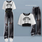 Spring-Summer Sweet Set for Students Korean Fashion T-shirt - Vusy Kawaii Shop