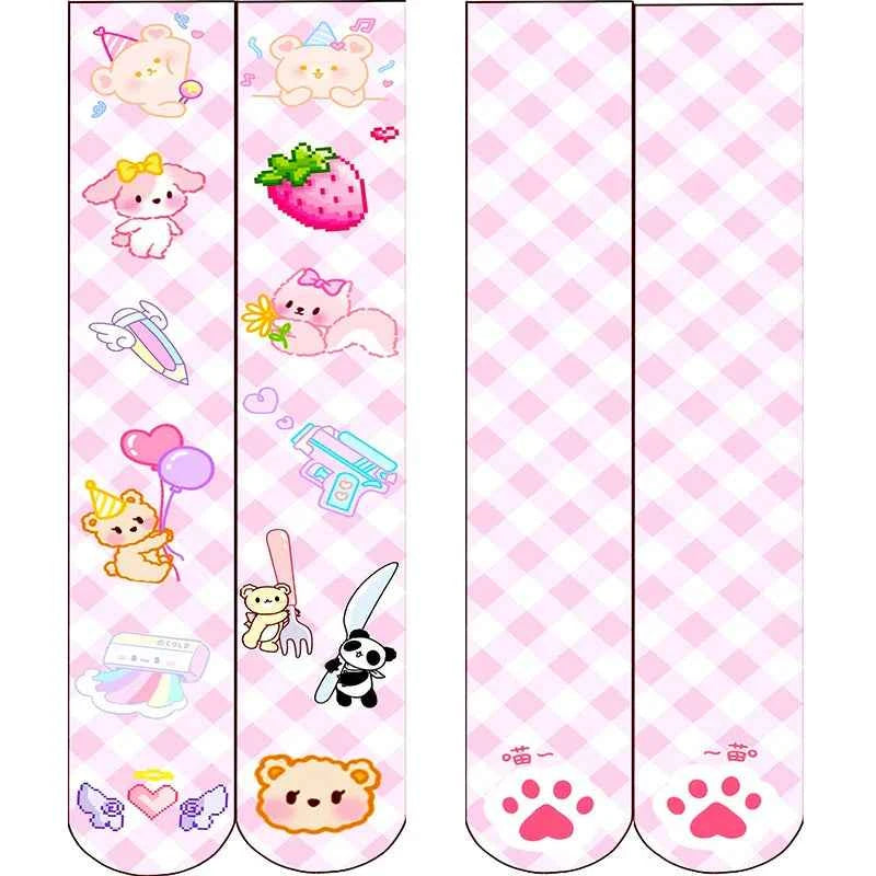 Japanese Sweet Mori Lolita Thigh Stockings Cute Angel Unicorn Kawaii Loli Soft Girl Over The Knee Stockings Halloween Role Play