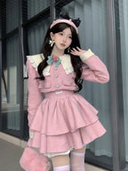Chic Fashion Peter Pan Collar Patchwork Women Coat and Slim - Vusy Kawaii Shop