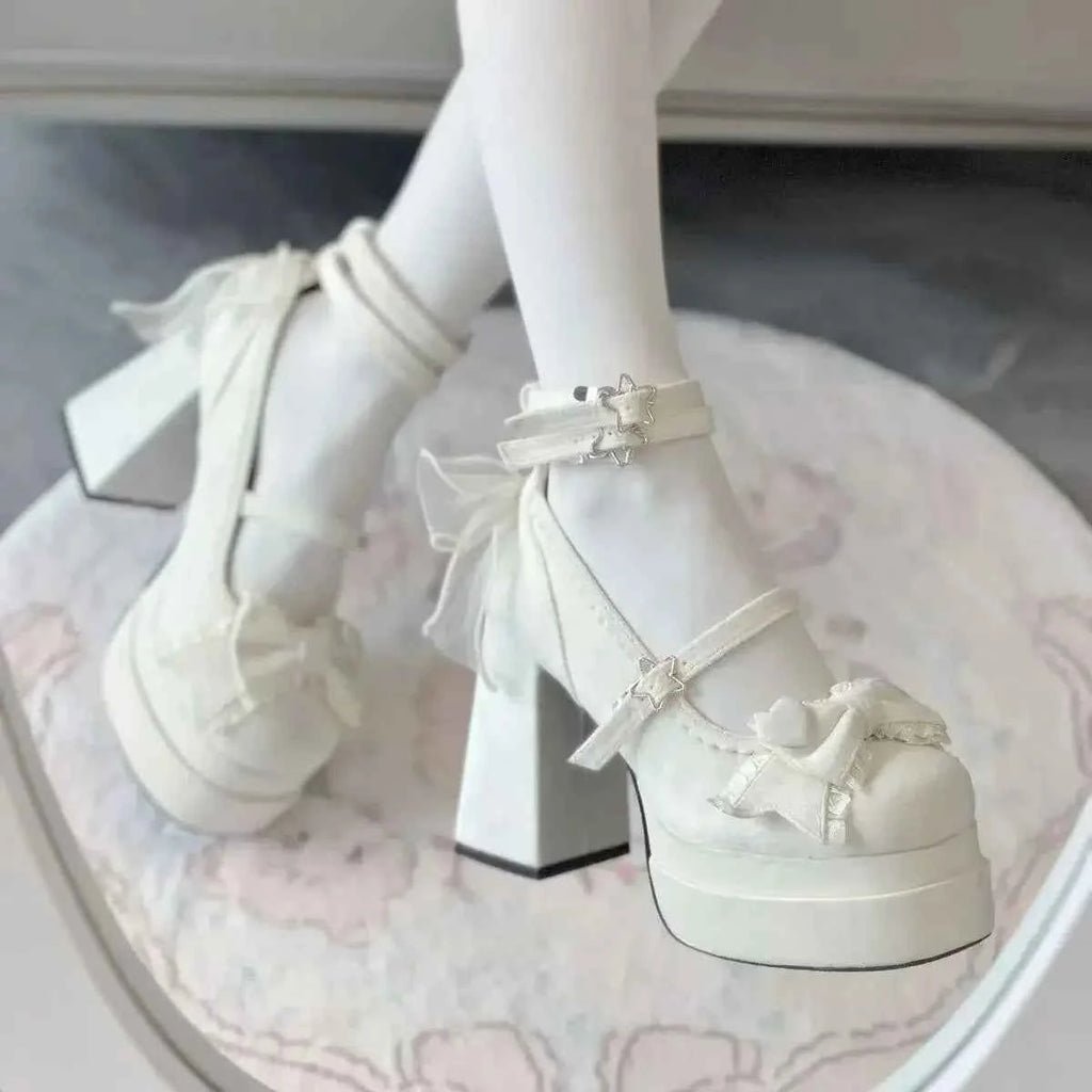 Night Club Platform Women Lolita Pumps Fashion Shallow High Heel Shoes 2025 Spring Autumn Ladies Outdoor Stripper Shoes