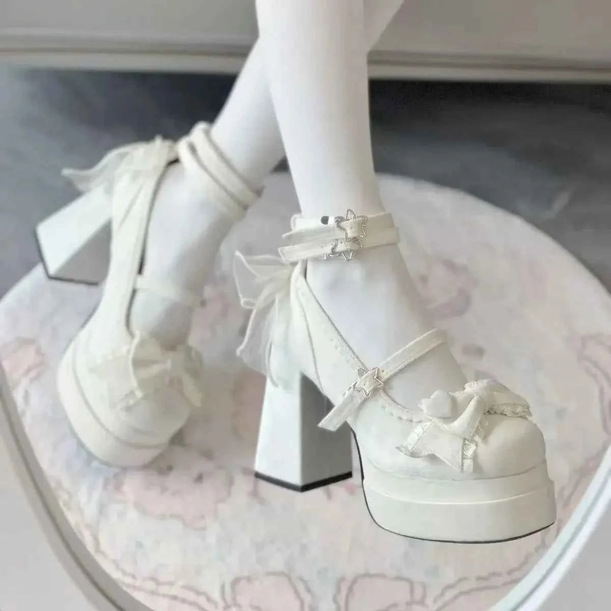 Night Club Platform Women Lolita Pumps Fashion Shallow High Heel Shoes 2025 Spring Autumn Ladies Outdoor Stripper Shoes