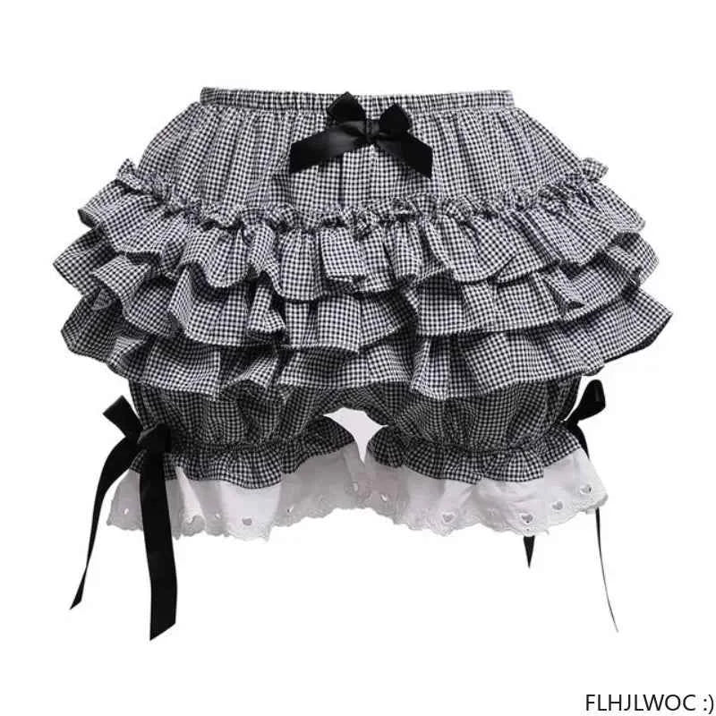 Hot Cool Stylish Summer Cute Sweet Japan Girls Sexy Lace Date Party Breathable Princess Puff Shorts Ruffles Lantern Small Pants