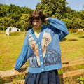 Spring and Autumn Retro Lazy Style Jacquard Knitwear Jackets
