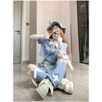 American Sweet Summer Peter Pan Collar Crop Top - Vusy Kawaii Shop