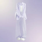 Summer Sunscreen Shirt White Vest Wide Leg Pants Three Piece - Vusy Kawaii Shop