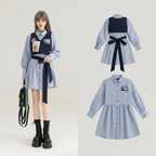 Women American College Style Design Vest Vest Striped Dress - Vusy Kawaii Shop