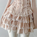 Women's Sweet Lace-Trim Top & Mini Skirt Set