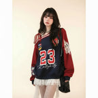 Loose Shoulder Strap Design Sweatshirt Early Autumn Sports - Vusy Kawaii Shop