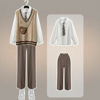 Three-piece Preppy Vest Suits Early Spring Student Vest - Vusy Kawaii Shop