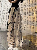 Harajuku Calligraphy Pants Japanese Streetwear Style
