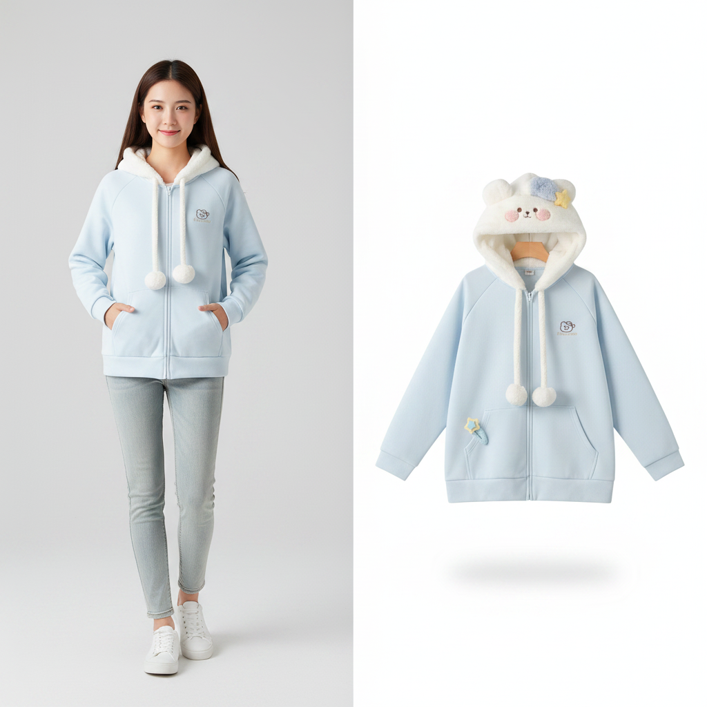 Sweats à capuche imprimé Kawaii japonais pour femmes