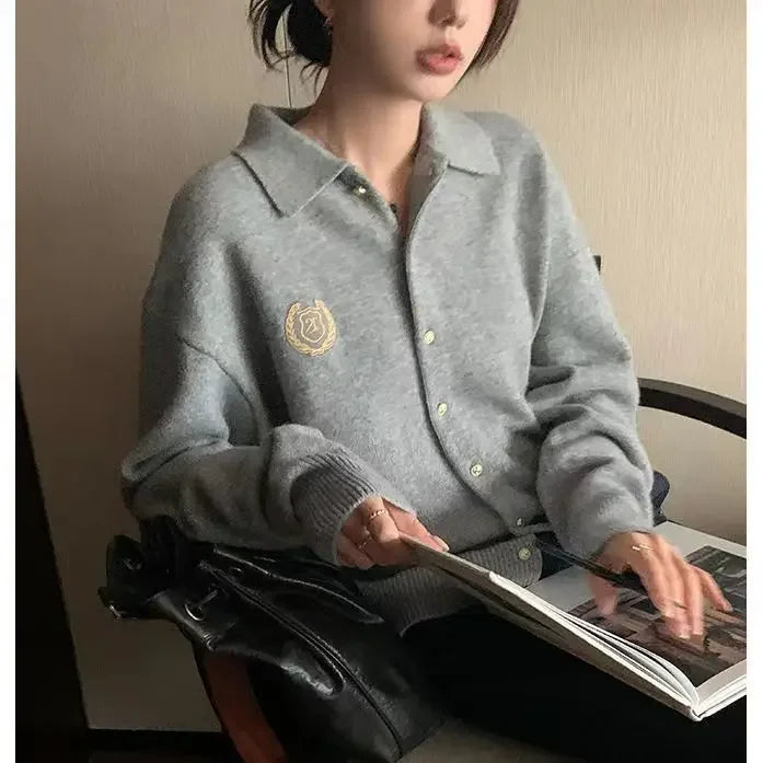 Autumn-Winter Retro Lazy Loose Outerwear High End Knitted - Vusy Kawaii Shop