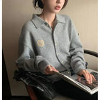 Autumn-Winter Retro Lazy Loose Outerwear High End Knitted - Vusy Kawaii Shop