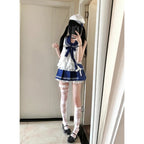 Preppy Style Sailor Uniform Sets Women Outfits Sailor Neck - Vusy Kawaii Shop