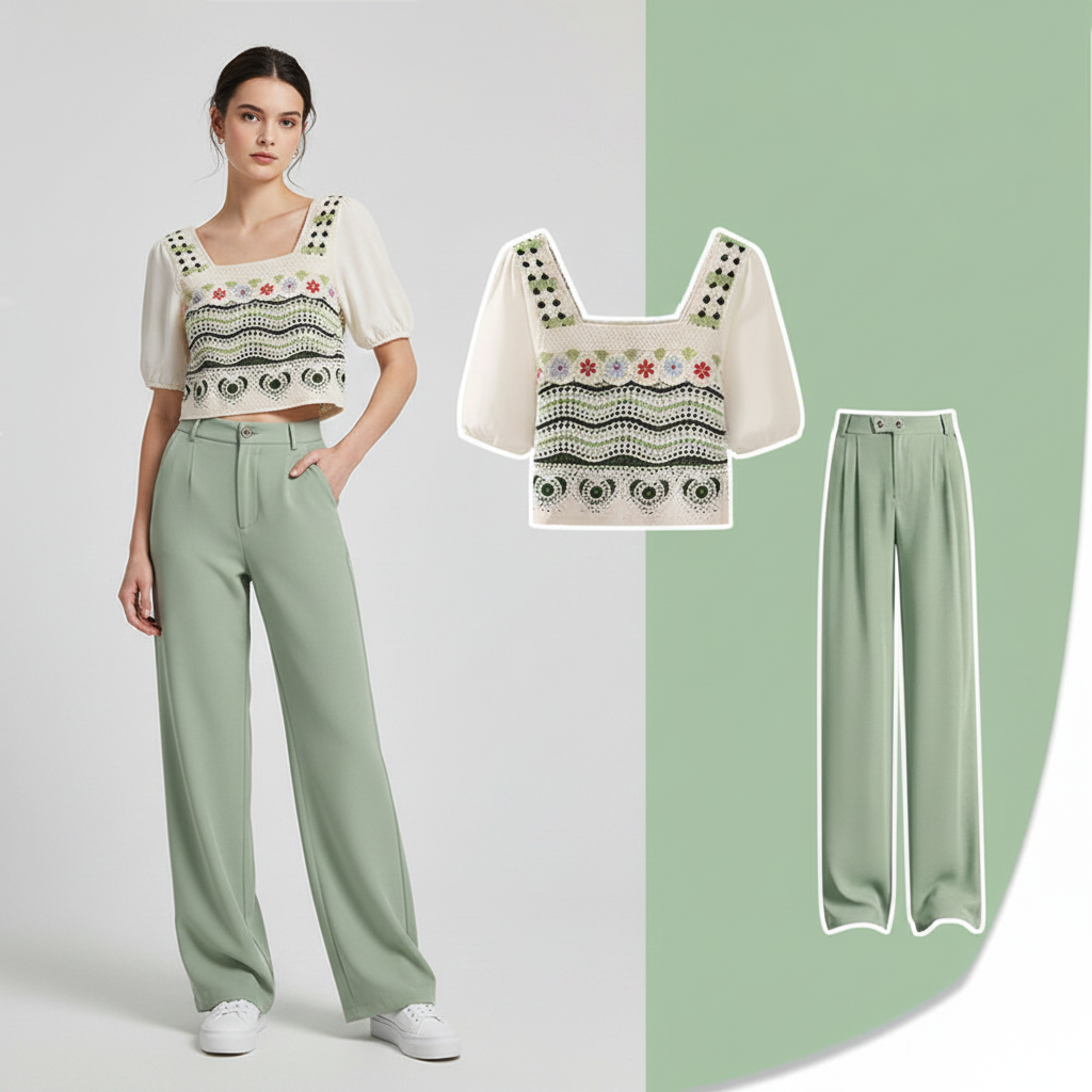 Summer Set Small Fresh Outfit Korean Style Western-Style Top - Vusy Kawaii Shop