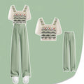 Summer Set Small Fresh Outfit Korean Style Western-Style Top