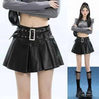 Fashion American High Waist Pleated Skirt Autumn-Winter