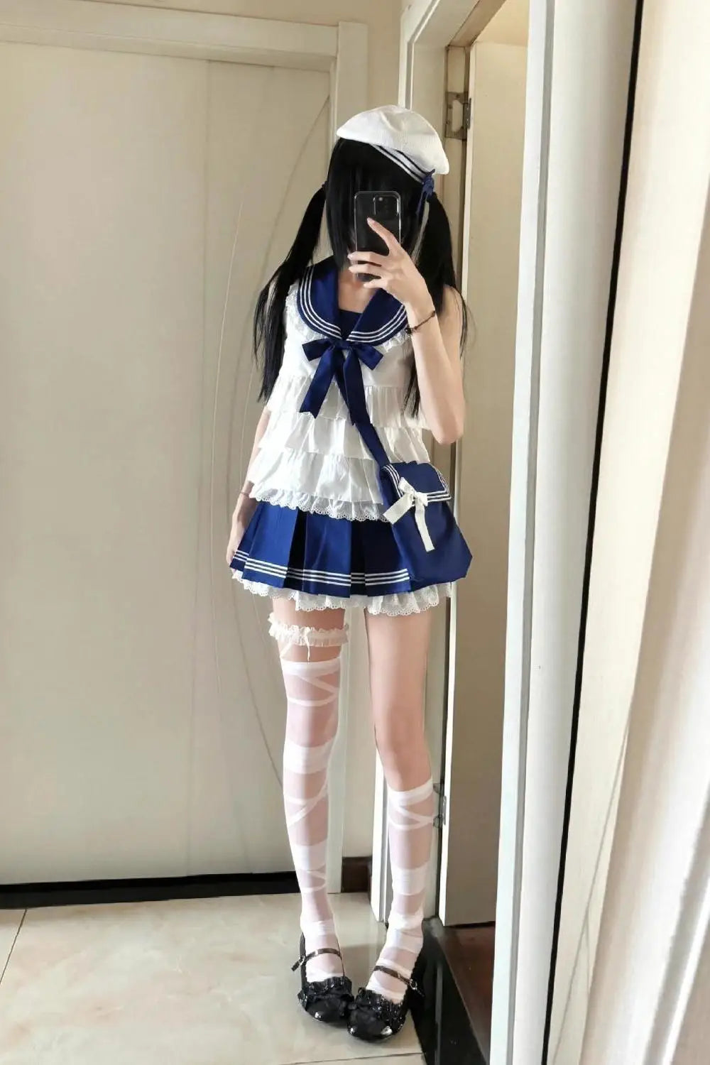 Preppy Style Sailor Uniform Sets Women Outfits Sailor Neck - Vusy Kawaii Shop
