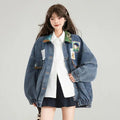Retro Jeans Jacket Spring and Autumn French Art Jacquard Bow