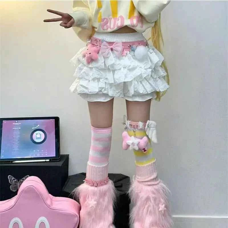Japanese Pumpkin Puffy Cake Soft Girl Skirts Sweet Cute Jupe
