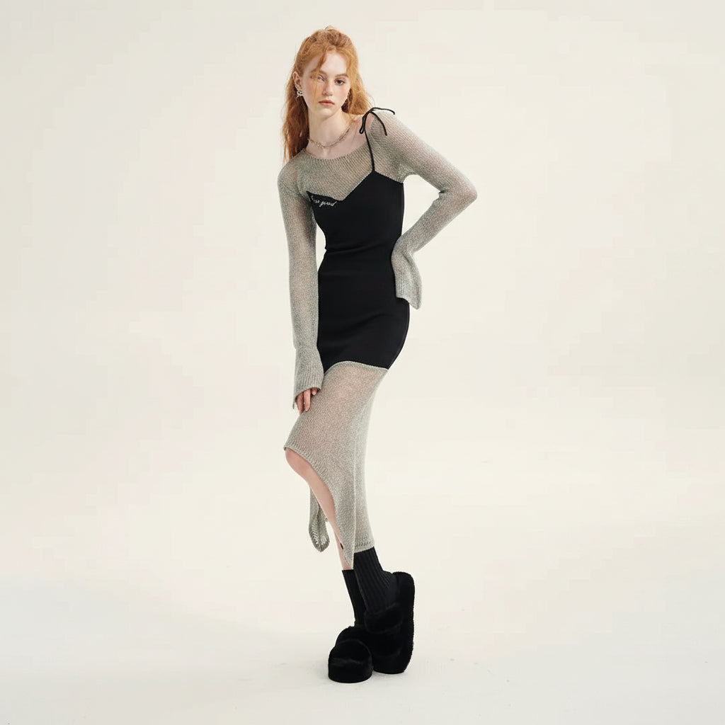 Fashionable Avant-Garde Design False Two-Piece Patchwork - Vusy Kawaii Shop