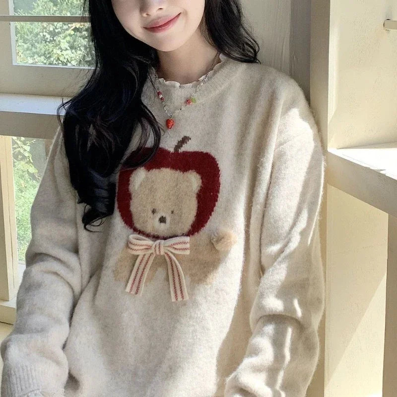 Kawaii Sweaters Cartoon Women Harajuku Sweet Knitted - Vusy Kawaii Shop