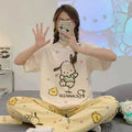 Sanrio Pochacco Cotton Pajama Set – Short Sleeve Summer Sleepwear