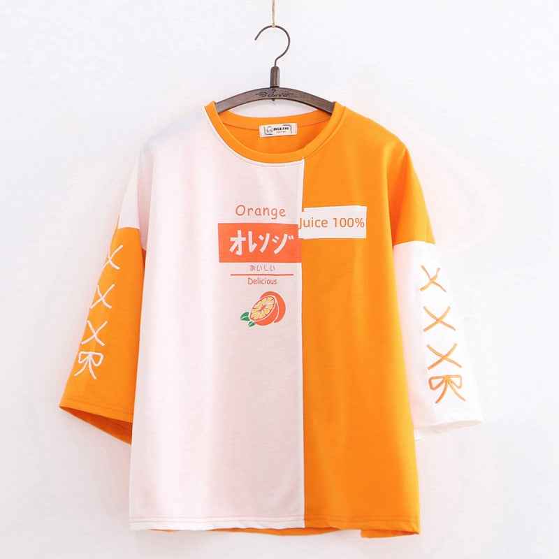 Women's Japanese-Style Simple Cute Embroidered Short-Sleeve
