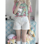 Japanese Cute Sweet Short-Sleeved T-Shirt Summer Gilrs Loose - Vusy Kawaii Shop