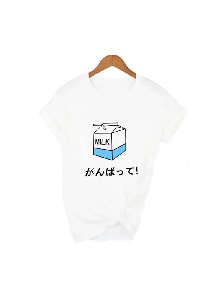 Fresh Strawberries Japanese Aesthetic T-Shirt Harajuku - Vusy Kawaii Shop