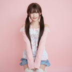 Kawaii Lace Off Shoulder Tops Women Sweet T-Shirt Slash Neck - Vusy Kawaii Shop