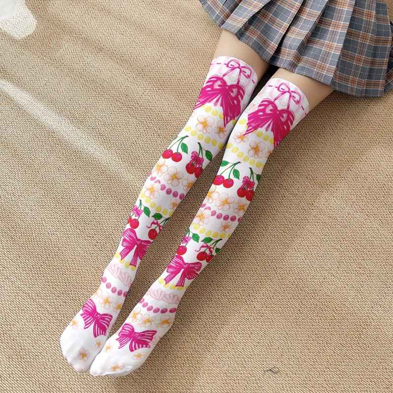 Japanese Sweet Mori Lolita Thigh Stockings Cute Angel Unicorn Kawaii Loli Soft Girl Over The Knee Stockings Halloween Role Play